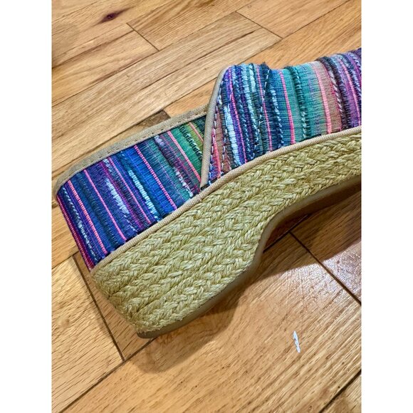 DANSKO Jute Pro Artisan Weave Rainbow Stripe Clogs - Picture 4 of 7